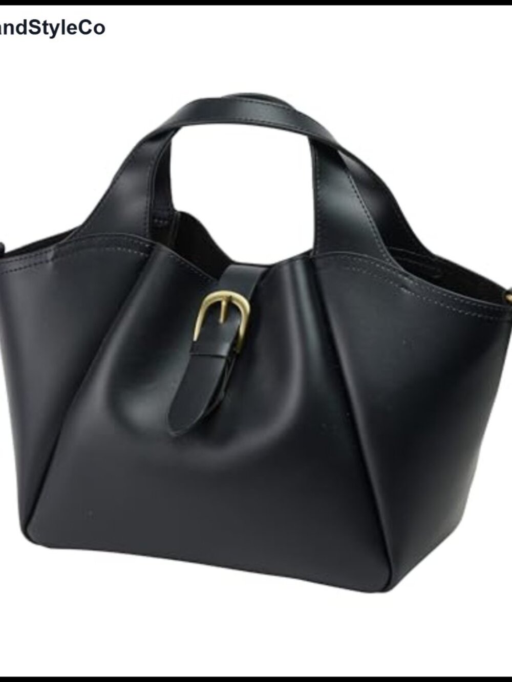 Vegan Leather Trapezoid Tote Bag Pleated Convertible Shoulder Handbag